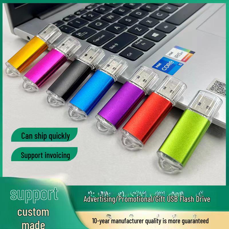 Customizable 512MB or 2GB Bright Color Metal USB Flash Drive - Ideal for Advertising and Office Use