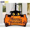 Halloween Decorations Peeping Black Cat Wooden Holiday With Rope Hanging Sign Holiday Dress Up Porch Hanging Ornaments