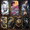Цветной чехол для телефона с китайским драконом для iPhone 16, 15, 14, 13, 12, 11 Plus, Pro Max, XS, X, XR, SE, Mini, 8, 7, Мягкий силиконовый черный чехол