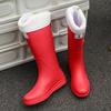 Теплые непромокаемые ботинки, женская модная верхняя одежда, водонепроницаемые, для взрослых, высокие, но нескользящие, до колена, женские непромокаемые ботинки