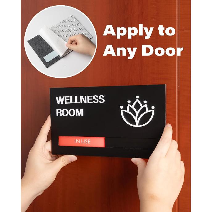 Conference Room Door Signs for Office, Meeting In Progress Door Sign, In Use Available Slider Indicator Tells Whether Room Vacant Or Occupied
