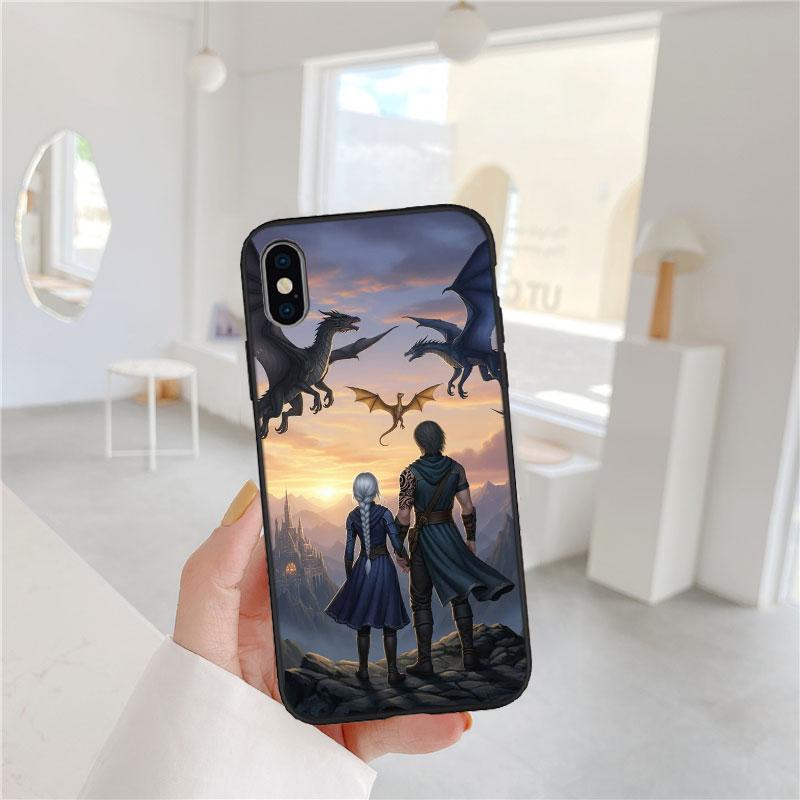 CJ56 Fourth wing dragons Soft Shell Phone Case for iPhone 16 15 14 13 12 Pro Max Plus Mini