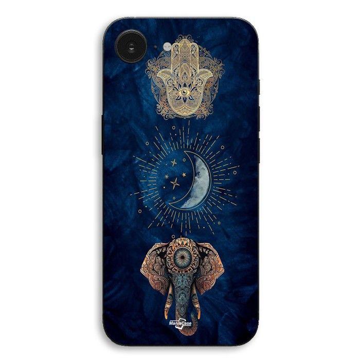 Coque de téléphone - MANIACASE - iPhone 16E - Hamsa et Ganesha - Silicone TPU - Souple