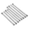 8PCS Metal Full Car Tie Rod Tie Lever Link Pull Rod for MN86 Series Model Upgrade RC CarSilver