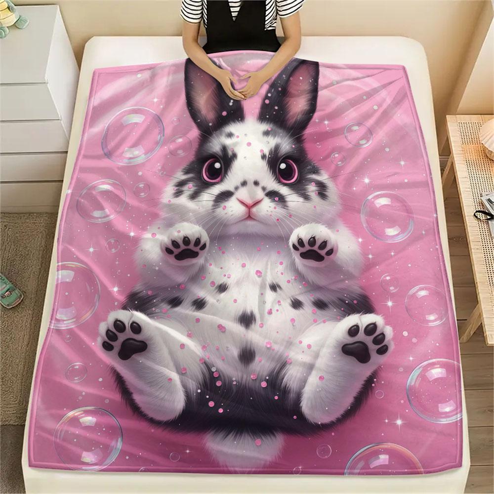 1Pc Blackwhite animal Print Flannel Blanket, High quality Comfortable for All Seasons, Home Decor, Warmth and Comfort, Perfect for Christmas Gifts
