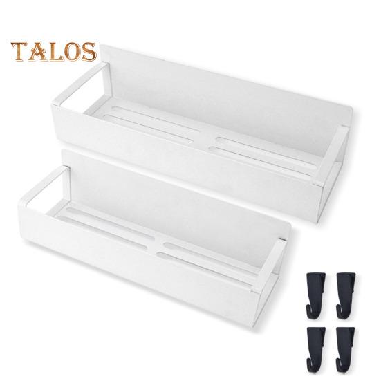 Refrigerator Magnetic Spice Rack with Hooks Hollow Design Rustproof Strong Load-bearing Large Capacity Spice Rack Kitchen Storage Shelf