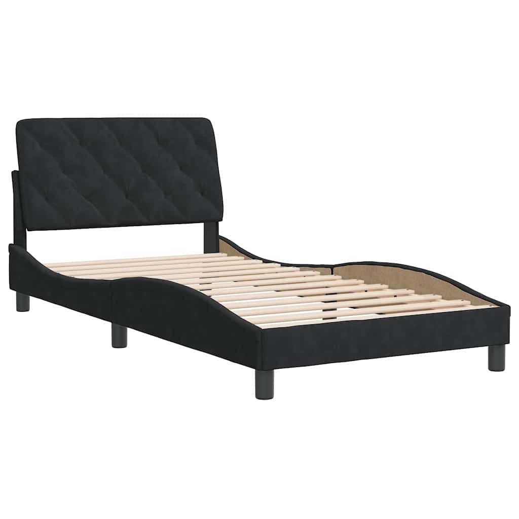 Bed Frame without Mattress Black 100 x 200 cm Velvet