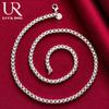 925 Sterling Silver 4mm Round Box Chain Necklace Fashionable Wedding Jewelry