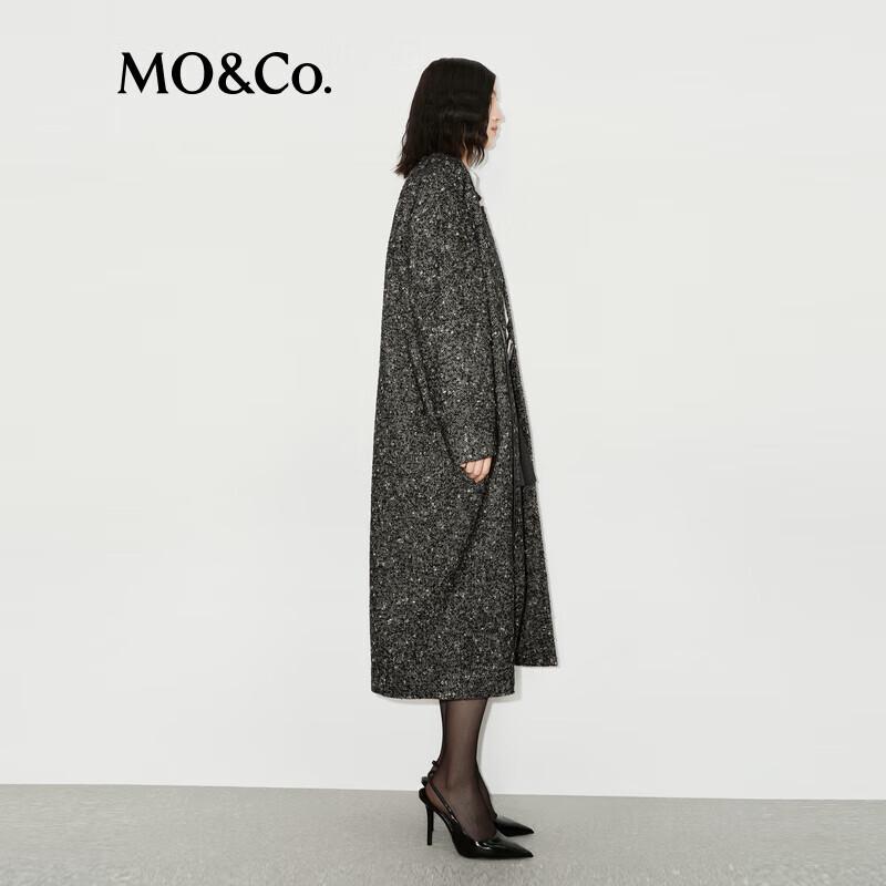 МО&Ко. Женское длинное пальто свободного кроя со смесовой шерсти с поясом
