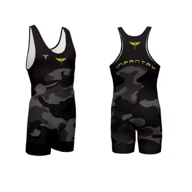 Mens Sleeveless Compression Athletic Suit Wrestling Boxing Triathlon Running Sportswear
