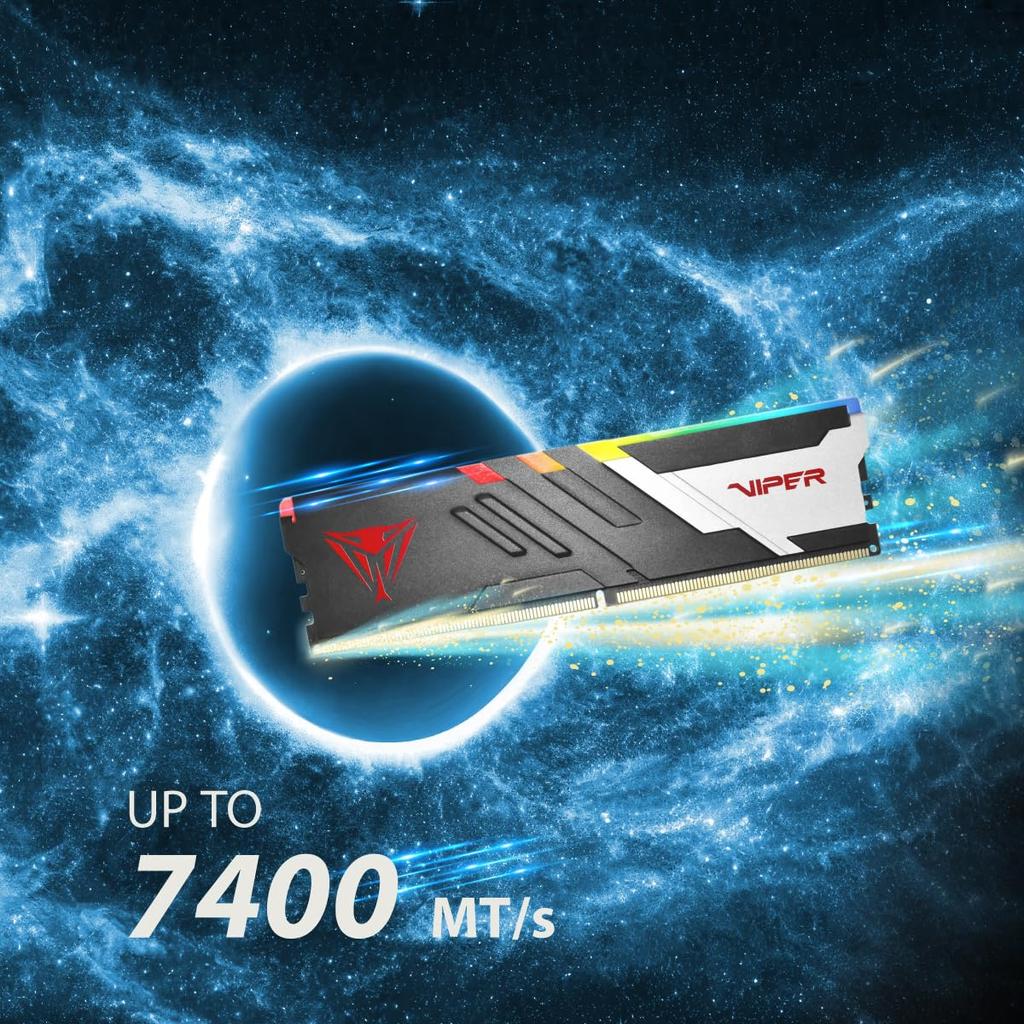 Patriot Viper Venom RGB DDR5 64GB X 5200MHz UDIMM Desktop Gaming Memory KIT PVVR564G520C40K (2 32GB) -