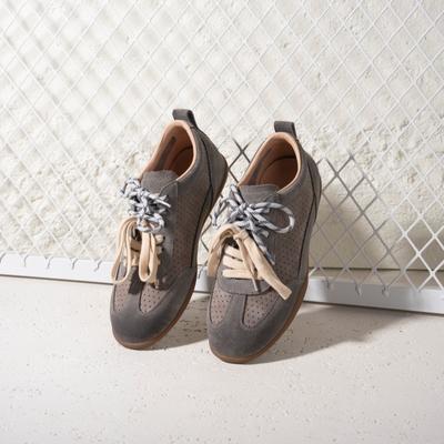 Кожаные ретро шнурки, немецкие тренировочные туфли, женская повседневная спортивная обувь, полые и дышащие женские туфли из первого слоя коровьей кожи