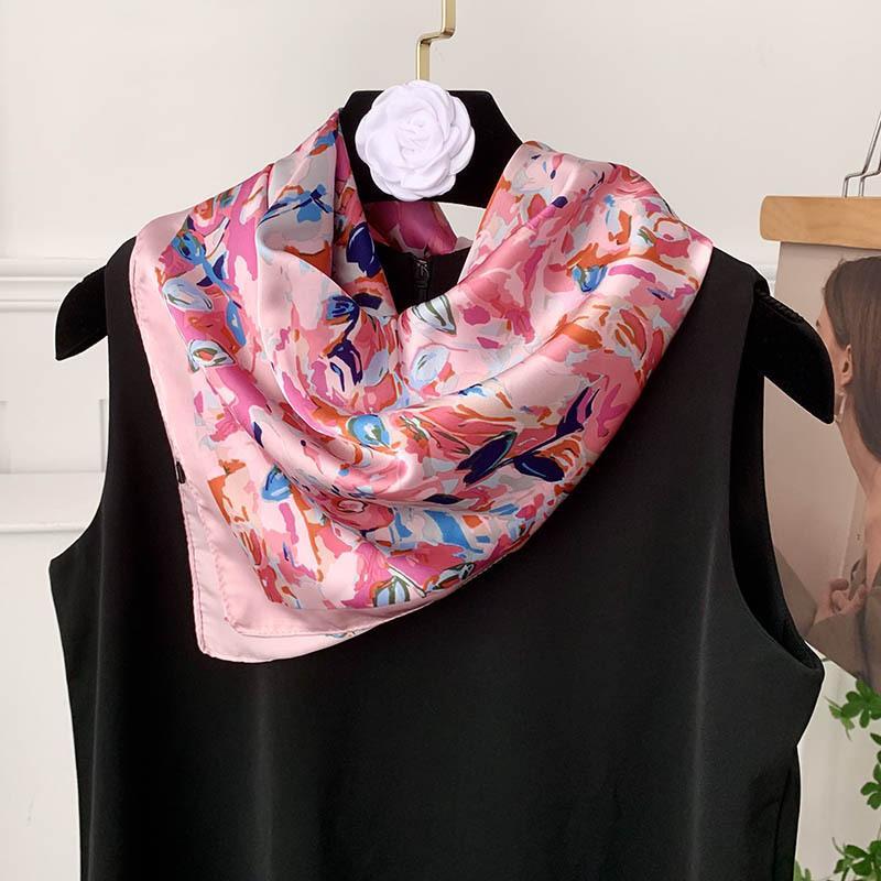 Retro 70*70 Square Scarf Colorful Silk Scarf Women Neck Scarf All-Match Shawl Trendy Headscarf Women'S Accessories Gifts
