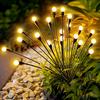 2pack Solar Garden Christmas Lights 8 LED Fireflies Lawn Lights Warm White RGB Lighting For Yard Patio Pathway Decoration