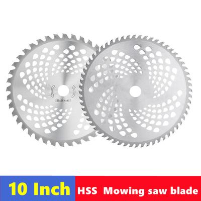 255mm (10inch) HSS лезвие для газонокосилки, отверстие 25,4 мм, 40/60/80 зубьев, аксессуары для режущей деки газонокосилки, садовое лезвие для прополки