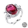 925 Sterling Silver Rings Popular Created Nano Ruby Large Luxury Rings For Women Delicate Party Gifts Elegant Fine Jewelry