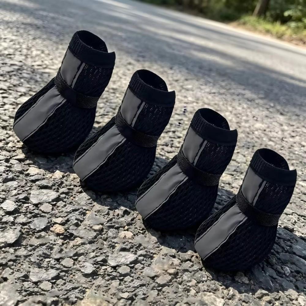 4PCS/SET Breathable Pet Booties Non-Slip Pet Paw Protector Durable Dog Shoes for Pets
