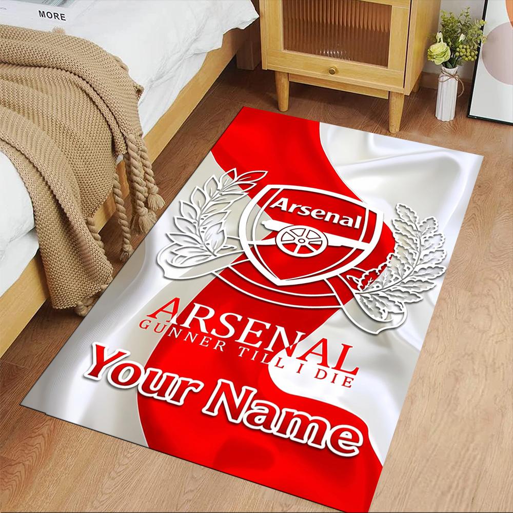 Arsenal F.c. Customize Your Name Floor Rug Office Rug Suitable for Playrooms Living Rooms Foyer Decorate room Anti-slip Rug Decorate Offices
