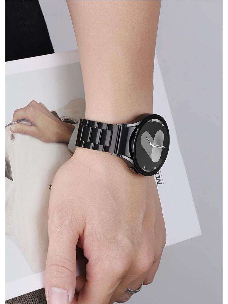 Совместимый стальной ремешок для Samsung Watch 4/5/6/7 - Бизнес-стиль с тремя звеньями