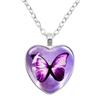 Personalized Fashion Retro Butterfly Heart Shaped Pendant Necklace Women's Birthday Gift Jewelry Handmade Creative Gift