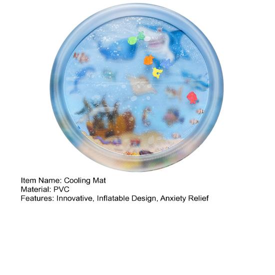 Охлаждающая водяная кровать для домашних животных для собак кошек утолщенный коврик для сенсорных игр с водой для домашних животных интерактивная игрушка для самостоятельной игры на тему океана с плавающими рыбками