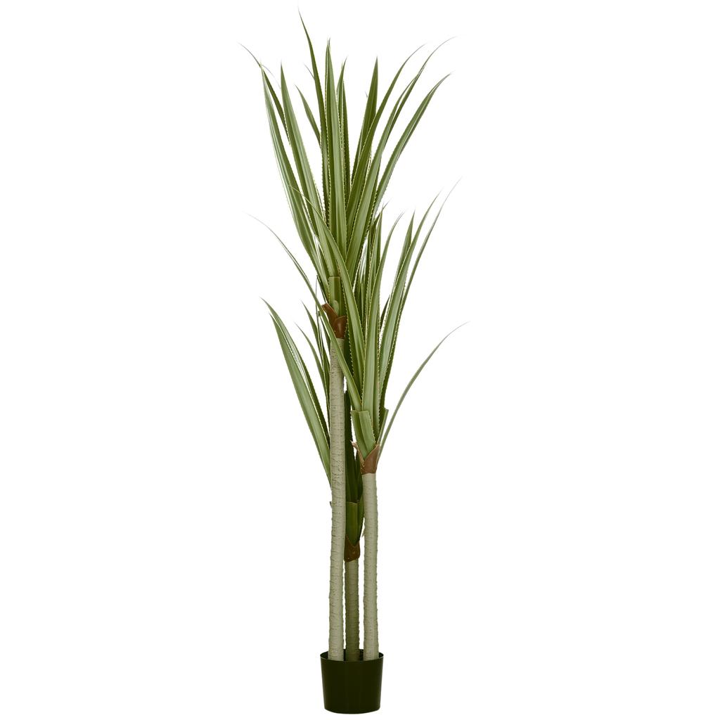 Artificial Yucca Large 190cm Artificial Plant, Plastic Artificial Plant in Pot, 17 x 17 x 190 cm Emerald Green