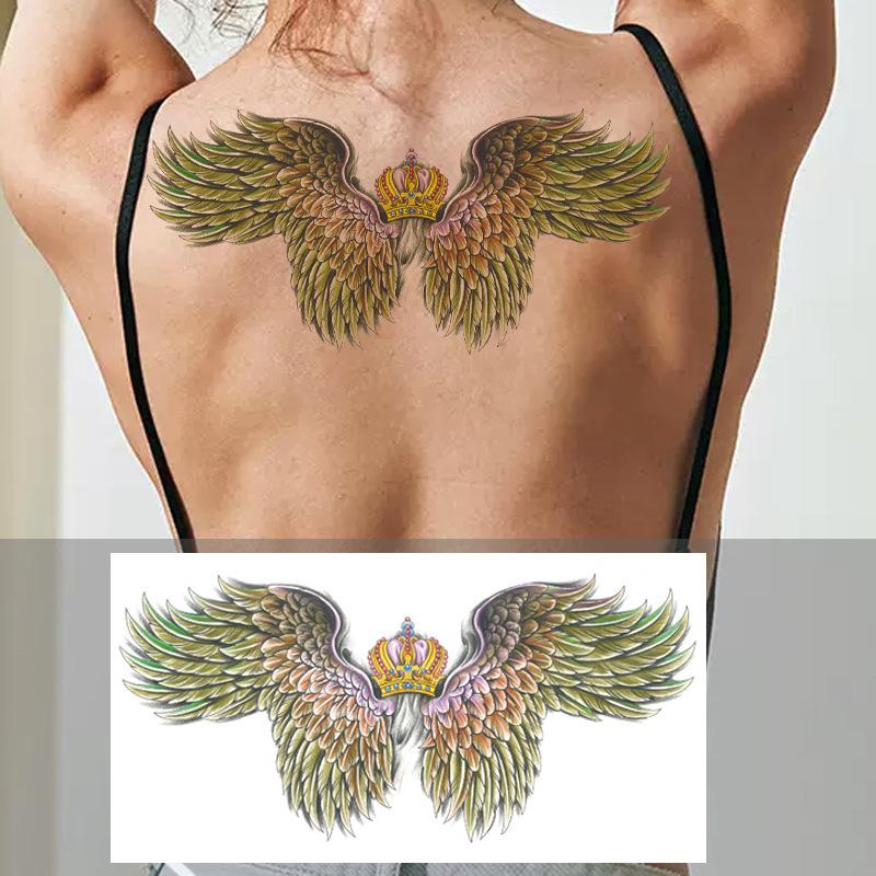 Тату-наклейка на грудь с трехсторонним Буддой и цветком дракона через плечо, новая полудоспешная буквенная тату-наклейка против пота