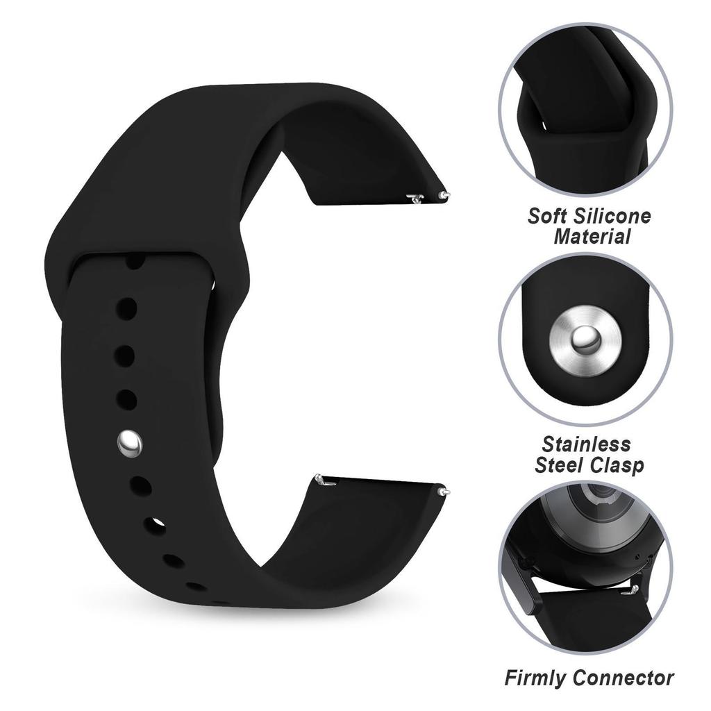 20mm/22mm Sport Silicone Strap Band for Samsung Galaxy Watch 4 5 6 40mm 44mm 6 Classic 43mm/47mm 5 LTE 44mm 5 Pro 45mm 4 Classic 42mm 46mm 3 41/45 Mm