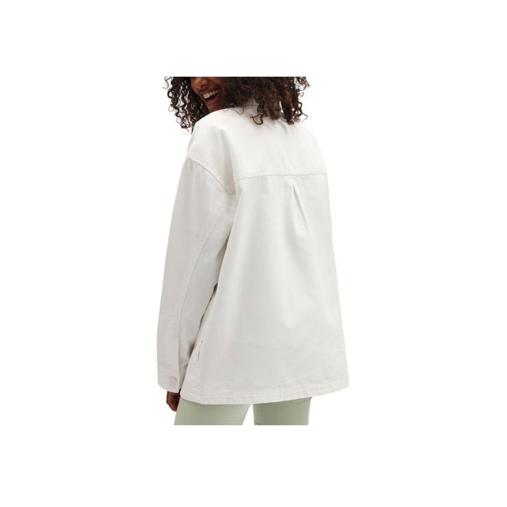 Vans Solid Logo Single-Breasted Polo Jacket Women Jackets White VN0A5LLCFS8