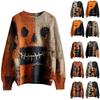 Long Sleeve Pullover Sweaters For Women O Neck Casual Cute Printing Knit Oversized Sweater