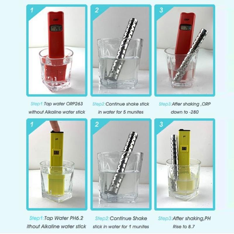 Alkaline pH Water Filter Sticks Portable Hydrogen Mineral Purifier Naturally Increases pH Levels Decreases ORP