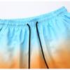 Men's Summer Quick Drying Shorts with Gradient Printed Casual Sports Beach Shorts