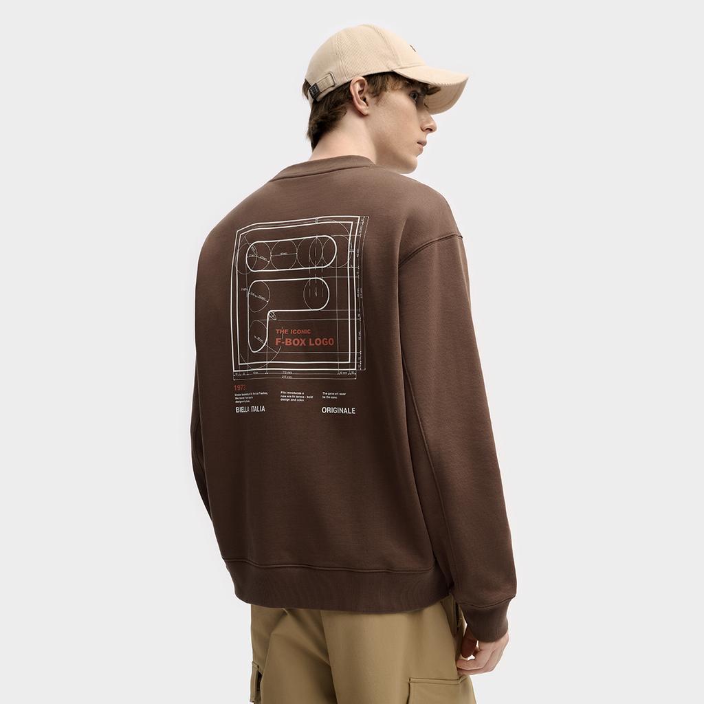 Fila Оригинальная Мода Классический Ретро Повседневный Универсальный Свободный Удобный Простой Пуловер Свитшот Мужской свитшот F11M549202FBN