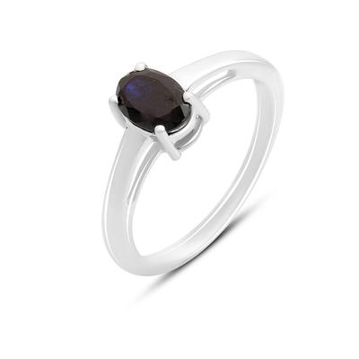 Серебряное кольцо с натуральным сапфиром 1.025ct, вес изделия 2,59 гр (2164920)