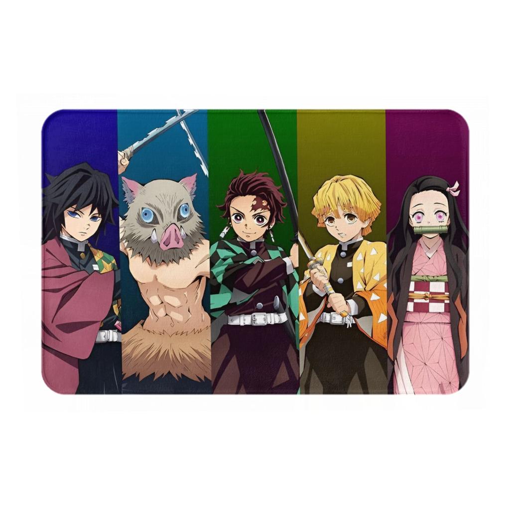 Aniem Demon Slayer Doormat Non-Slip Entrance Kitchen Bath Floor Door Mats Garage Rug Carpet Footpad