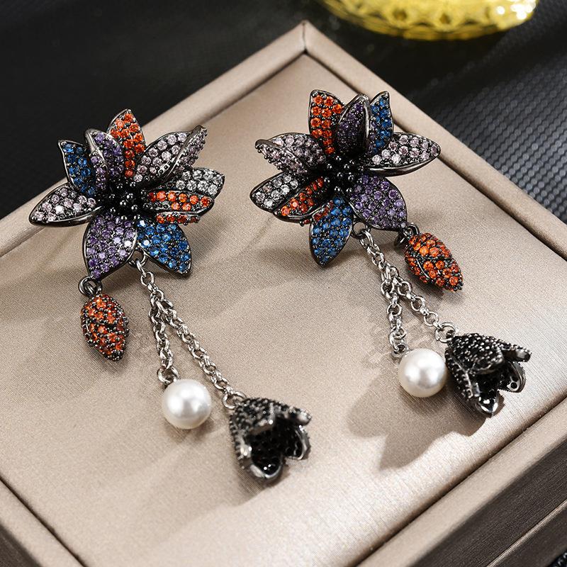 Роскошные модные свадебные банкетные серьги с цветочным колокольчиком, элегантные серьги, женские ювелирные изделия, подарок