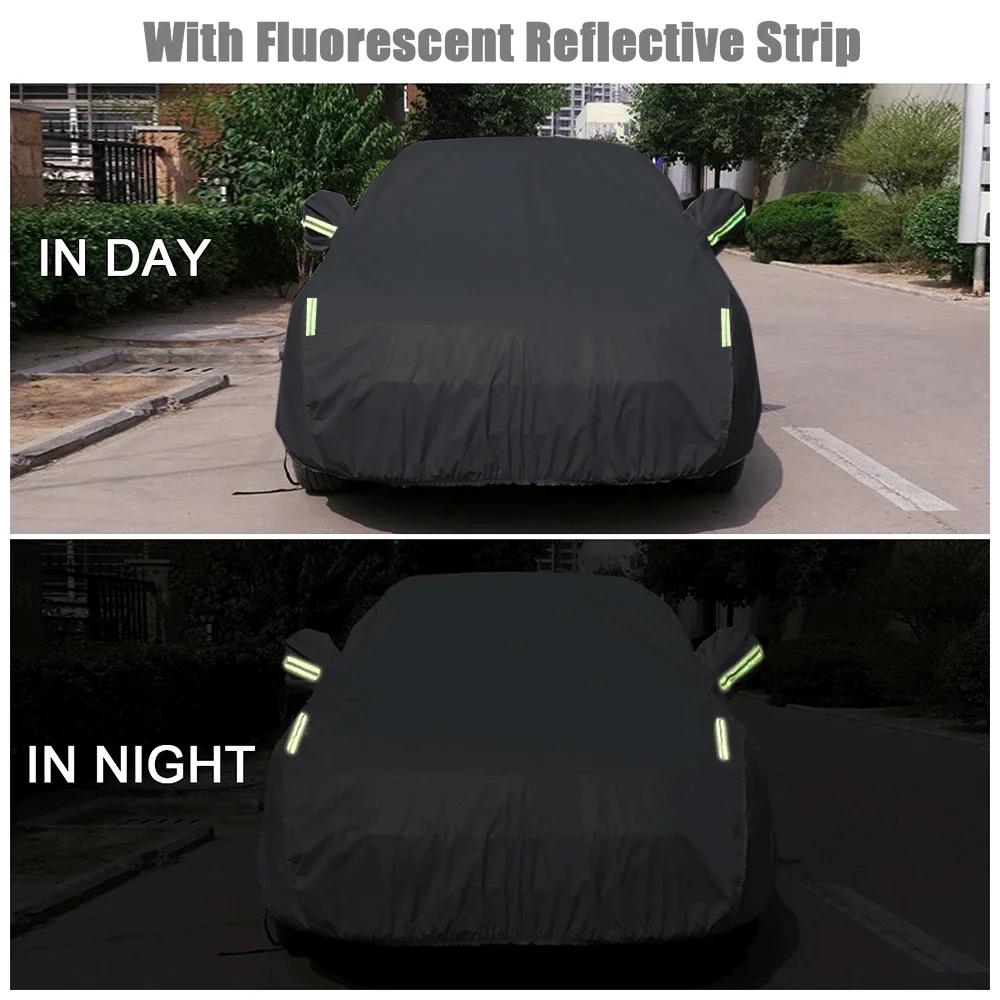 Car S-XXL Cover Sedan Full Covers with Reflective Strip Sunscreen Protection Dustproof&Waterproof UV Scratch-Resistant Universal