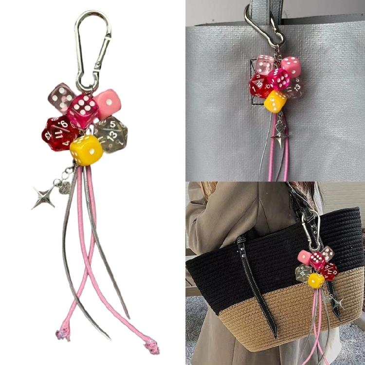 Stylish Phone Case Pendant Dices Hanging Charm Multipurpose Cube Amulet Backpack Accessory Fashion Jewelry for Purse
