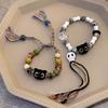 Skull Cat Black Cat Bracelet Colorful String Cartoon Hand Ring Cute Handmade Bead Bracelet  Gift