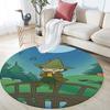 Snufkin pattern round rug,Carpet Rug for Living Room Bedroom Playroom ,Non-slip Floor Mat,Holiday Gifts and Birthday Gifts.