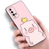 Розовый забавный чехол для телефона со свиньей для Xiaomi Redmi Note 5 6 9T K20 K40 K50 Pro 7A 8A 9A 9C 9i 10A 10C A1 S2, мягкий черный чехол из ТПУ