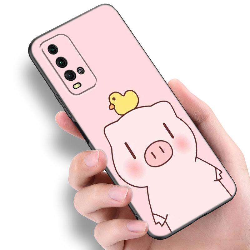 Розовый забавный чехол для телефона со свиньей для Xiaomi Redmi Note 5 6 9T K20 K40 K50 Pro 7A 8A 9A 9C 9i 10A 10C A1 S2, мягкий черный чехол из ТПУ