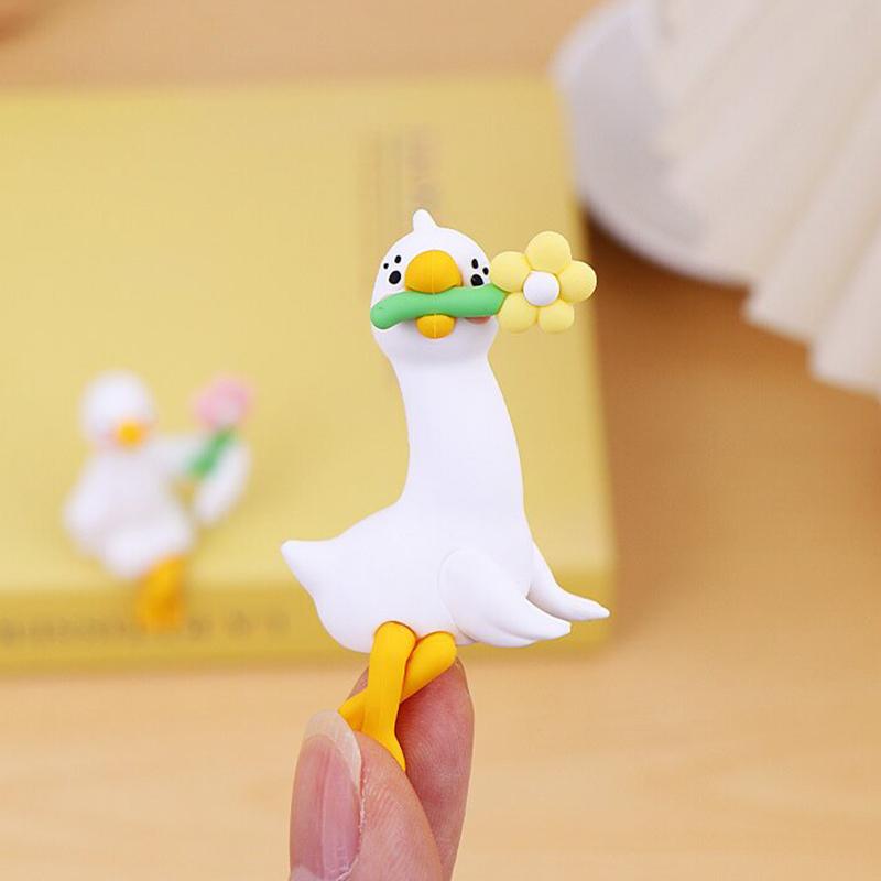 Playful 3D Duck Figurine Accessory for Desk Car Dashboard TV Monitor Decors and Gifts