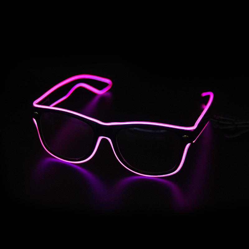 Светящиеся светодиодные очки Неоновые вечерние мигающие очки EL Wire Glow Gafas Светящиеся новинки Подарочные светящиеся солнцезащитные очки Яркие световые принадлежности