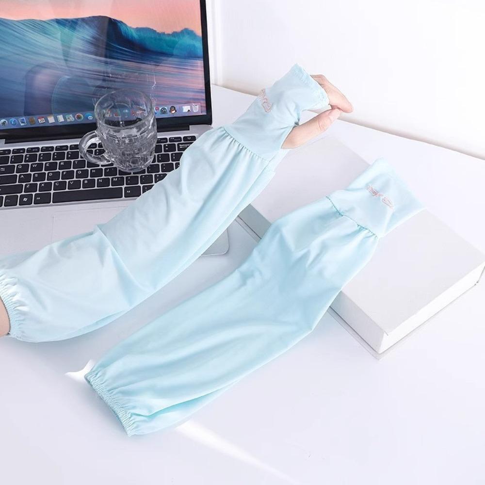 2PCS/Pair Soft Loose Ice Silk Sleeves Long Length UV Protection Sleeves  Summer