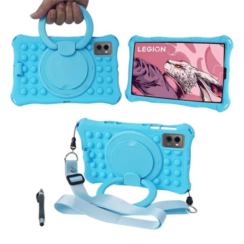 Soft Silicone Shell Kids Case For Lenovo Y700 2025 TB-321FU Legion Y700 Gen 2 TB-320FU 2023 Case 360 Rotating Stand Cover
