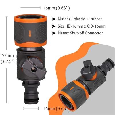 1 шт. Быстроразъем для садового шланга Запорный клапан 16 мм 1/2'' 3/4'' Домашний полив Оросительная муфта Переходник Фитинги для мойки автомобиля KTY