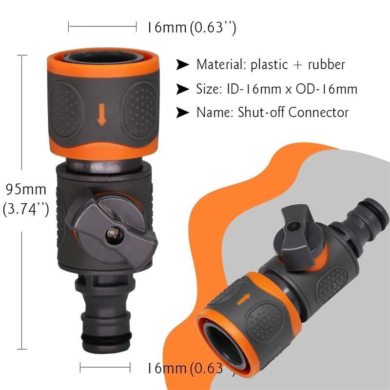 1 шт. садовый шланг, быстрый разъем, запорный клапан 16 мм, 1/2 дюйма, 3/4 дюйма, переходник для домашнего полива, ирригационной муфты, фитинги для мойки автомобиля