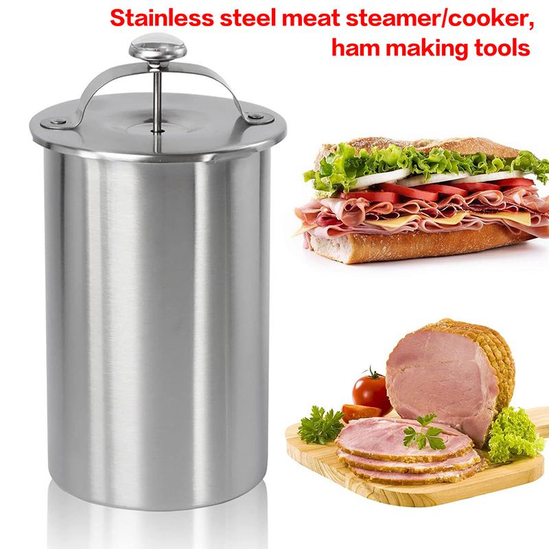 Stainless Steel Ham Maker Meat Press Cooker Mold for Deli Lunch Meat Kitchen Tool for Homemade Healthy Sausage