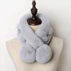 Scarf Female Winter Korean Version of Wool Scarf Wild Imitation Fur Cross Ball Collar Imitation Rex Rabbit Fur Warm Fur Collar